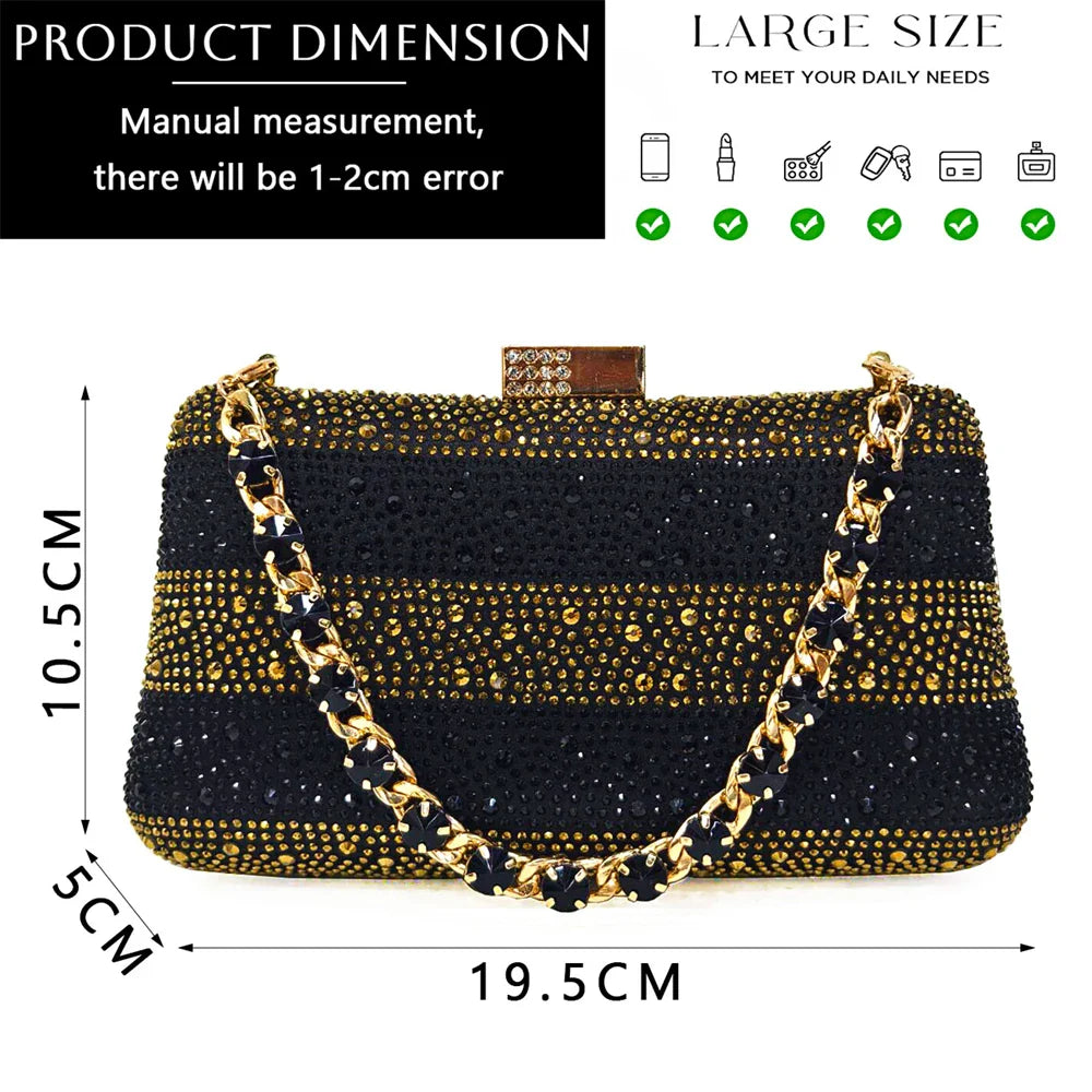 Pointed-Toe Luxury Style High Heels Sandal With Bag Set in Gold Color For Wedding Party Women