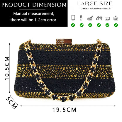Pointed-Toe Luxury Style High Heels Sandal With Bag Set in Gold Color For Wedding Party Women