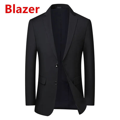 Men's Solid Color Business Suit Fashion Banquet Wedding Trend Groom Best Man Single 3/2/1