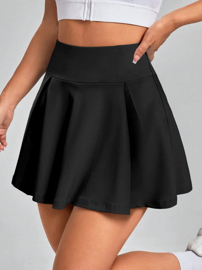 Professional Athletic Skort for Women High Waist Pleated Tear-Resistant Sweat-Wicking with Lining Anti-Wear for Outdoor Training