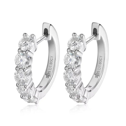 Each 0.2CT 3.5mm Certified All Moissanite Hoop Earrings for Women Classic Sparkly Bridal Jewelry Pure 925 Plated 18K