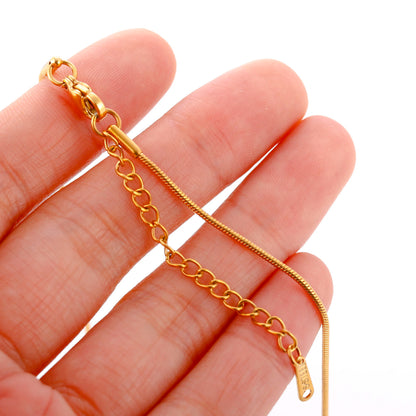 5pc 18K Gold Color PVD Plated Stainless Steel Cuba Cross O Ripple Twisted Chain Necklace Adjustable Chain DIY Necklace Wholesale