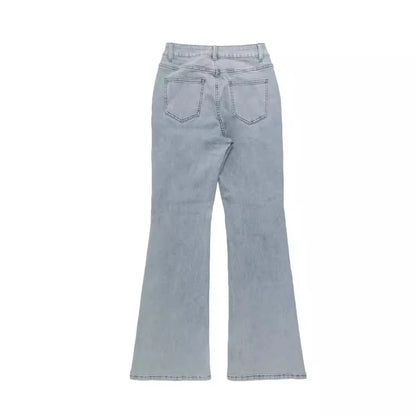 Wide Leg Denim Pant Distressed Washed Full Ankle Length