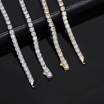 Hip Hop 2 2.5 3 4 5 6.5mm Unisex Moissanite Tennis Bracelet For Women Men 925 Sterling Silver Moissanite Bracelet Fine Jewelry