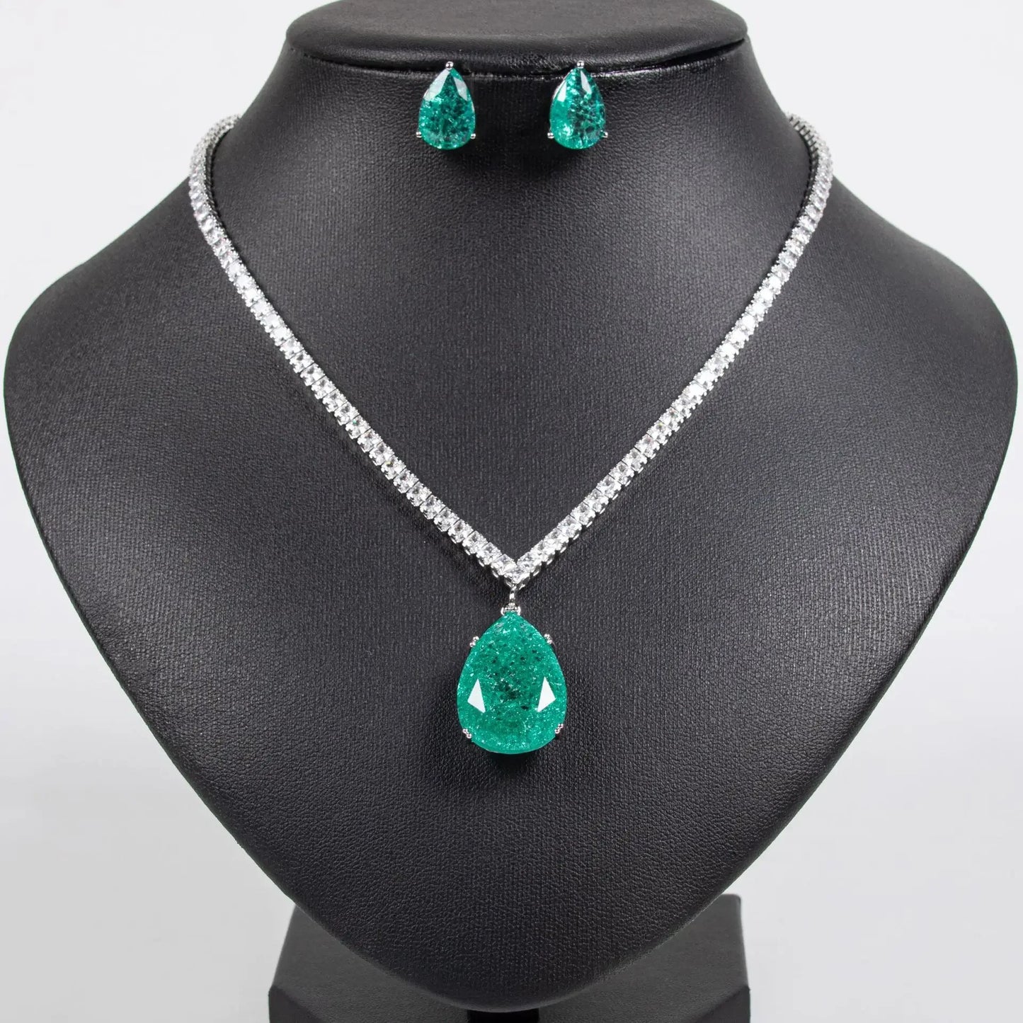 Pop Hot Stereo Jewelry Oil Painting Necklace Earrings Premium Multi-Color 2-Piece Wedding Travel Women's Holiday Gift M-1000