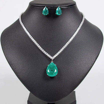 Pop Hot Stereo Jewelry Oil Painting Necklace Earrings Premium Multi-Color 2-Piece Wedding Travel Women's Holiday Gift M-1000