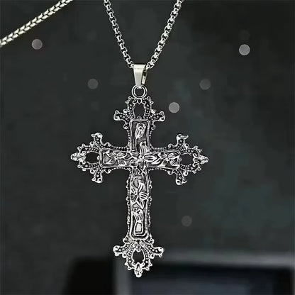 European And American Fashion Personality Retro Gothic Cross Necklace For Men And Women Street Hip-Hop Trendsetters Versatile Pe