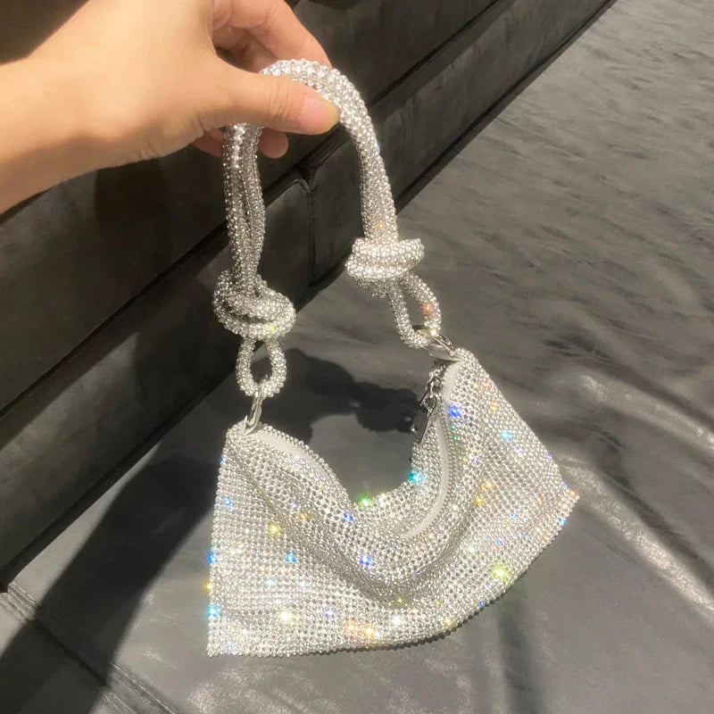 luxury Designer hobo shoulder bag handmade Shining Rhinestones Evening clutch Bag Purse Crystal Purses and handbag Hobo Bags
