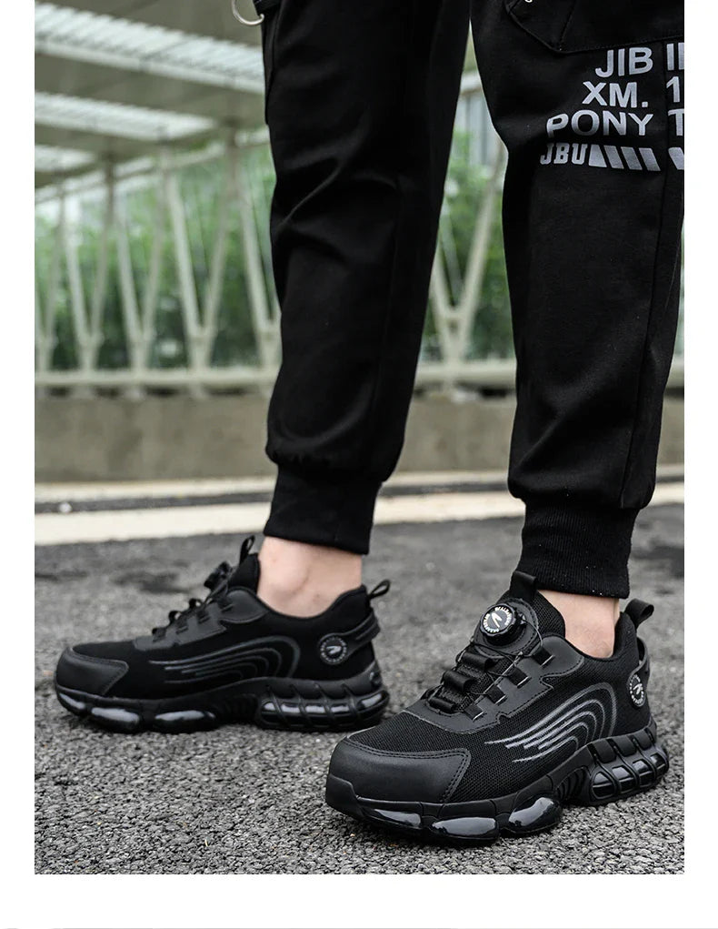 Unisex Rotating Button Safety Shoes Men For Work Sneakers Shoes Puncture-Proof Protective Women Shoes Steel Toe Work Boots