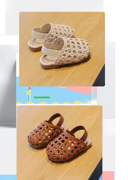 Traditional Woven Sandals Young Child in Summer 2026 New Child Flat Shoe Retro Baby Walking Shoe Girls Casual Sandals Baby Shoes