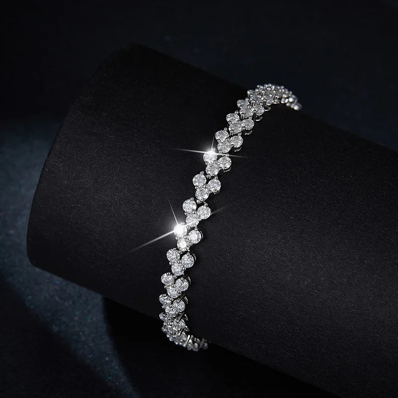 2.5mm 5.4cttw Full Moissanite Bracelet for Women S925 Sterling Silver luxury Full Diamond sparkling Wedding Jewelry