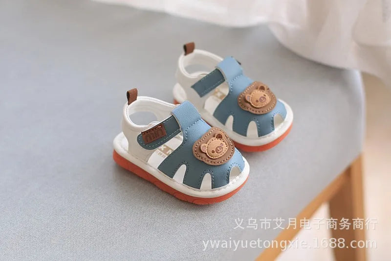 New Summer Baby Whistle Sandals Children Infant Casual Walking Shoes Toddler Boys Girl Kids Anti-Slip Closed-Toe Cartoon Sandals