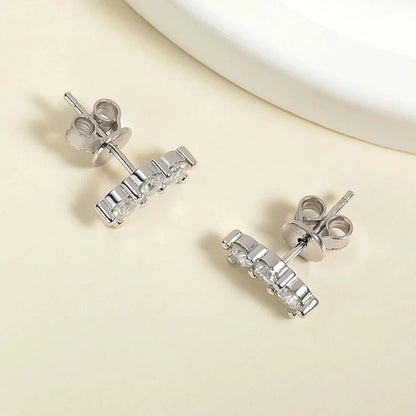 100% 925 Sterling Silver Earring 3mm Moissanite Stud Earrings For Women D Color VVS1 Diamonds Earring  Certified Wholesale