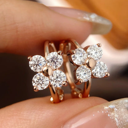 3mm D Color Moissanite Hoop Earrings for Women GRA Certified Round Brilliant Cut Moissanite s925 Silver Dainty Earring