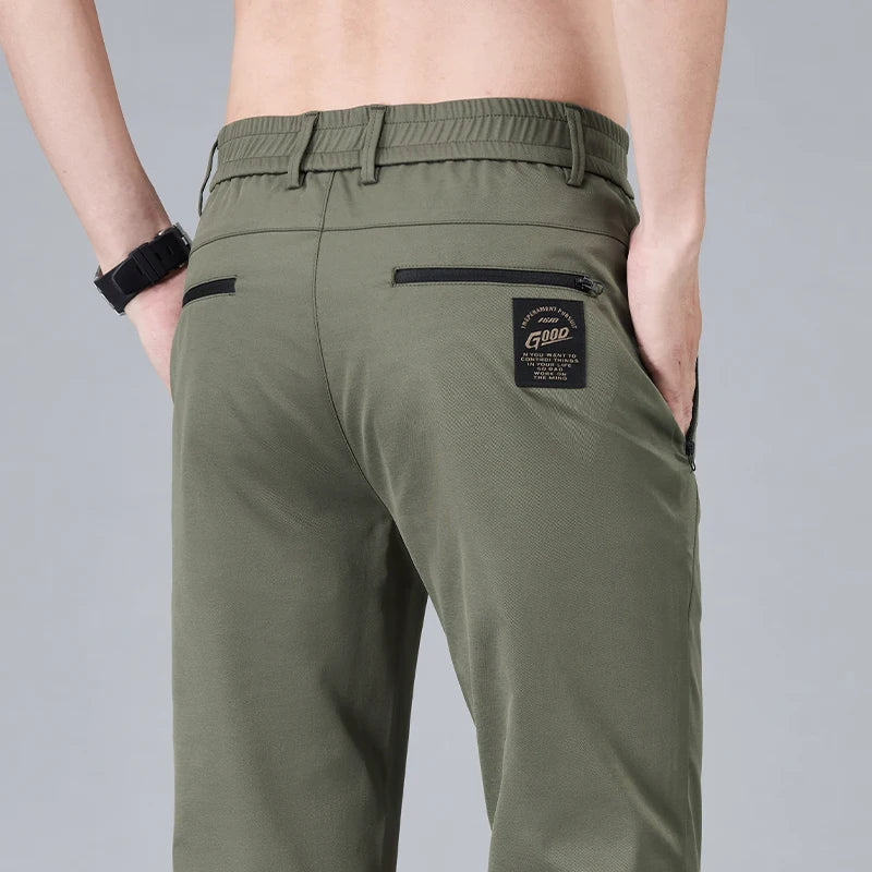 Fashion New in Men's Casual Pants Straight Slim Thin Korean Breathable Comfortable Brand Male Clothing Summer Trousers
