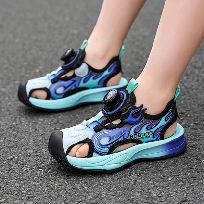 Children Sandals Lightweight Soft Sole Daily Wear Hollow Out Beach Shoes Anti Slip Wear-resistant Versatile Sports Leisure Shoes