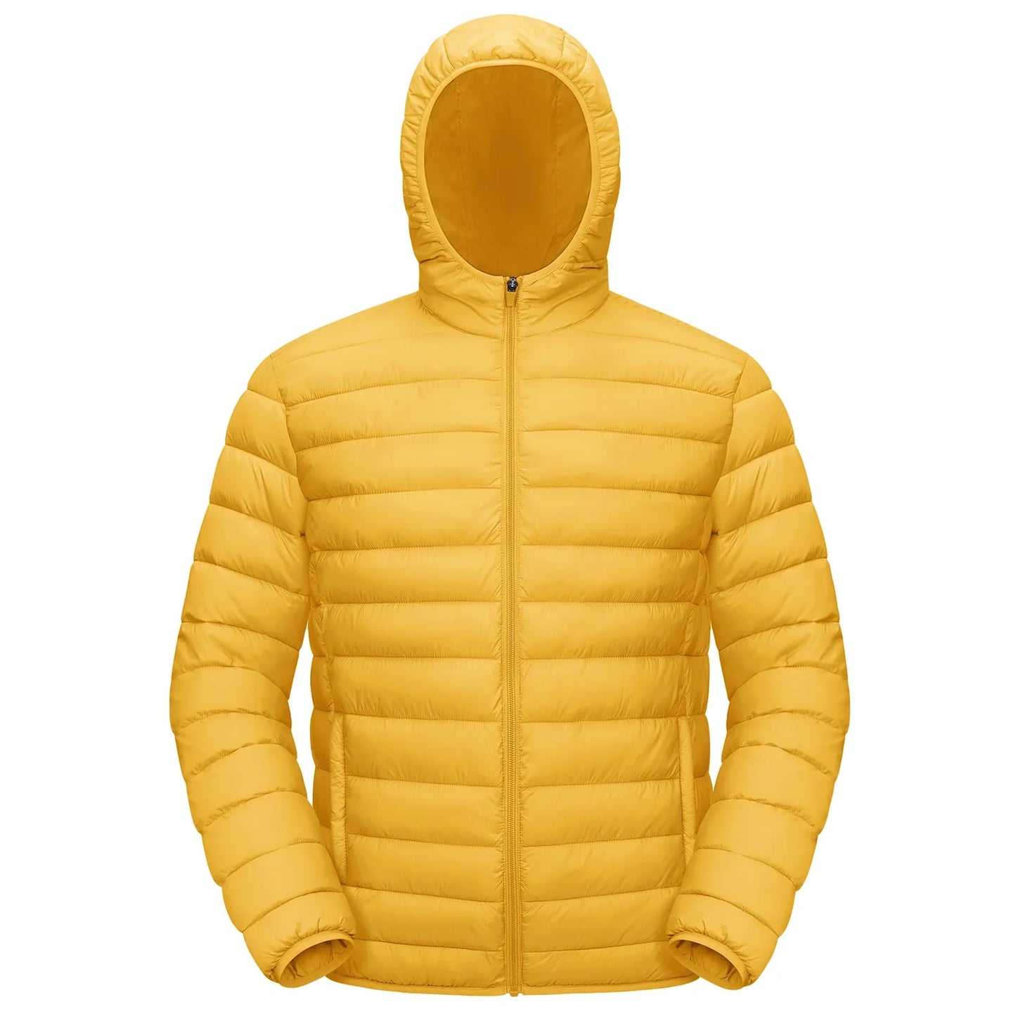 Lightweight Puffer Jackets Mens Water-Repellent Hooded Quilted Jacket Insulated Jacket Padded Coat Male Windbreaker