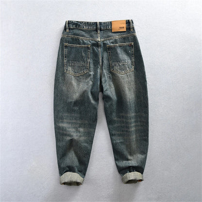 men's autumn pants new vintage washed blue jeans for men winter Trousers male fashion jeans homme  casual pants