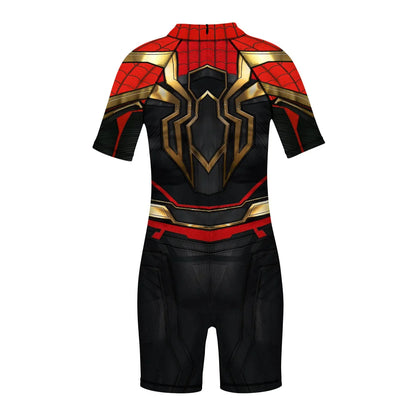 Children One Pieces Swimsuit Superhero 3D Print Playsuit Child Short Sleeve Swimwear Beach Bathing Suit Swim Wear For Boys Girls