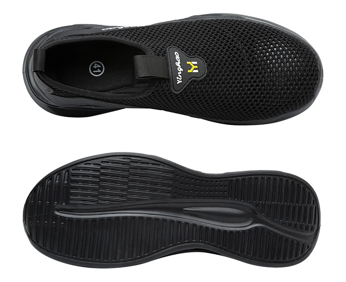 Lightweight safety shoes with large mesh, breathable, odor resistant, impact resistant, puncture resistant, and soft work shoes