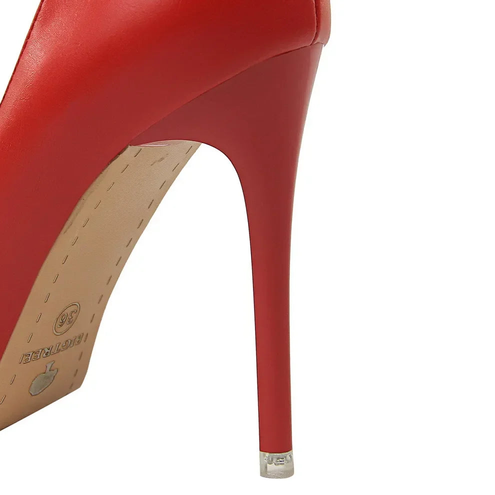 Plus Size 34-43 Woman Classic Concise 7.5cm 10.5cm High Heels Lady Elegant Colorful Pumps Scarpins Yellow Mid Low Heels Shoes