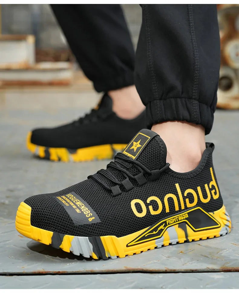 Indestructible Men Work Safety Shoes Steel Toe Work Sneakers Lightweight Anti-piercing Work Boots Industrial Construction Boots