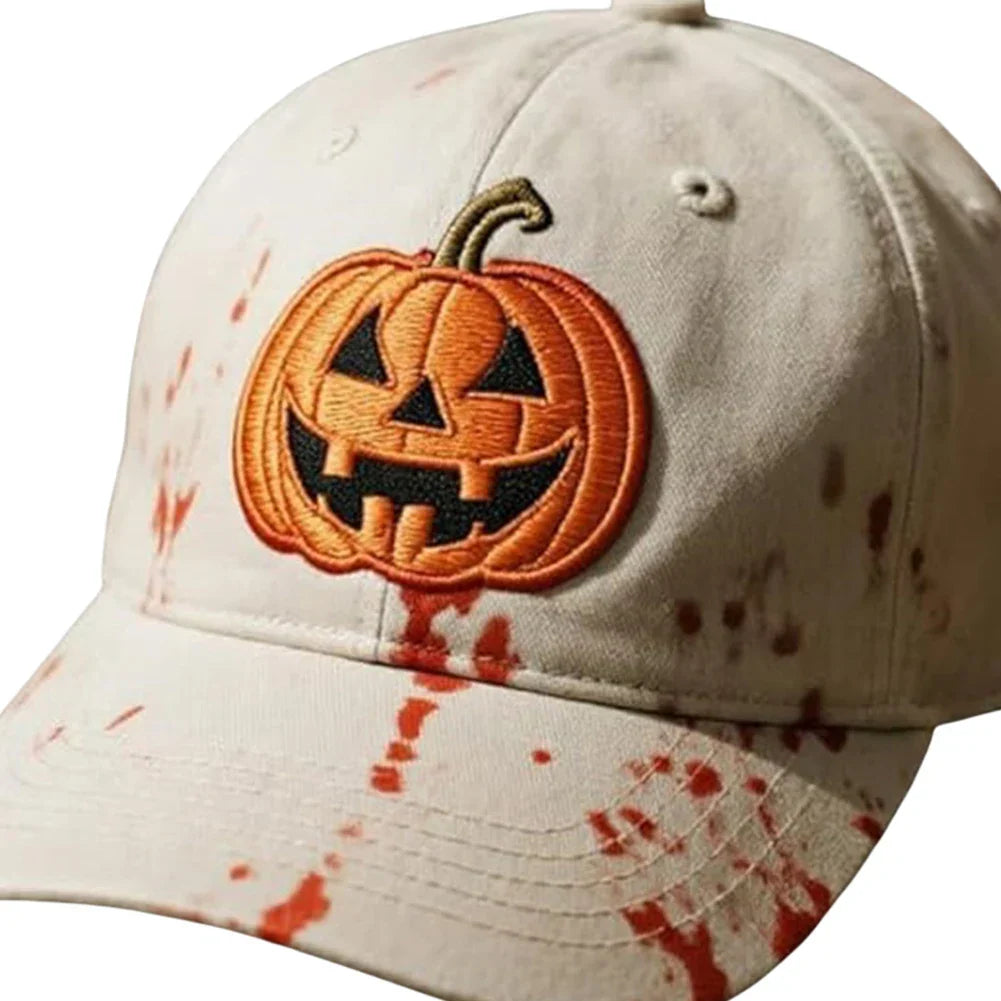 Halloween Unisex Baseball Hat for Women Men Pumpkin Embroidery Baseball Cap for Outdoor Activities Like Hiking Fishing