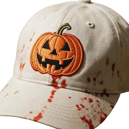 Halloween Unisex Baseball Hat for Women Men Pumpkin Embroidery Baseball Cap for Outdoor Activities Like Hiking Fishing
