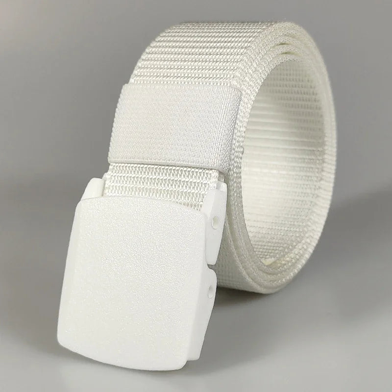 White Automatic Buckle Nylon Army Tactical Men Belt Military Waist Canvas Belt Outdoor Strap Travel Jeans Black Belts for Women
