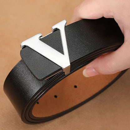 New Retro Smooth Buckle Belt Men's Oversized Leather Pure Cowhide Letter Belt Designer Belts Men High Quality
