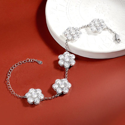 5MM Total 17.5 Carat D Color Full Moissanite Bracelets 100% 925 Sterling Silver Sparkling Wedding Hand Chain Fine Jewelry