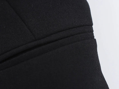 Casual Women Solid Tops Asymmetric V-Neck Single Breasted Pockects Sleeveless Vest Fashion 2025 Autumn Blazer Tops
