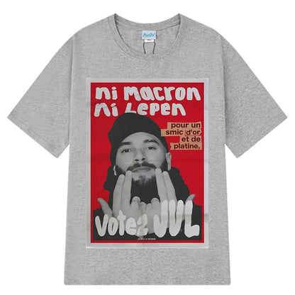 French Rapper Vote JUL Fashion Graphics T-shirts Men Women Hip-hop T-shirt Short-sleeved Casual T Shirt Streetwear Clothing
