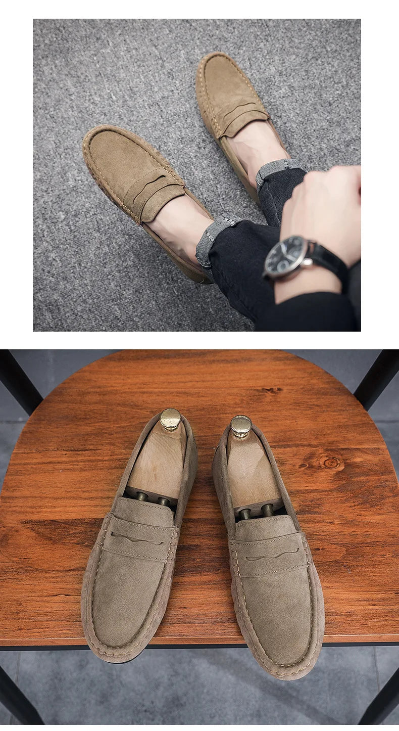 Brand Spring Summer Hot Sell Moccasins Men Loafers High Quality Genuine Leather Shoes Men Flats Lightweight Driving Shoes 2023