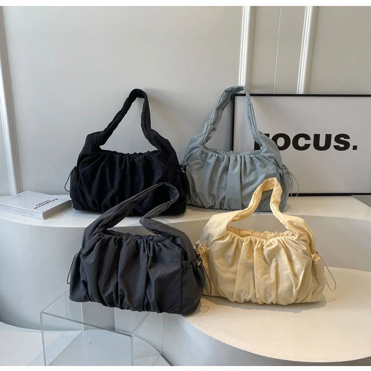 Hot Selling Fashion Nylon Pleated Women's Crossbody Bag 2026 New Casual Trend Versatile Large Capacity Tote Women's Shoulder Bag