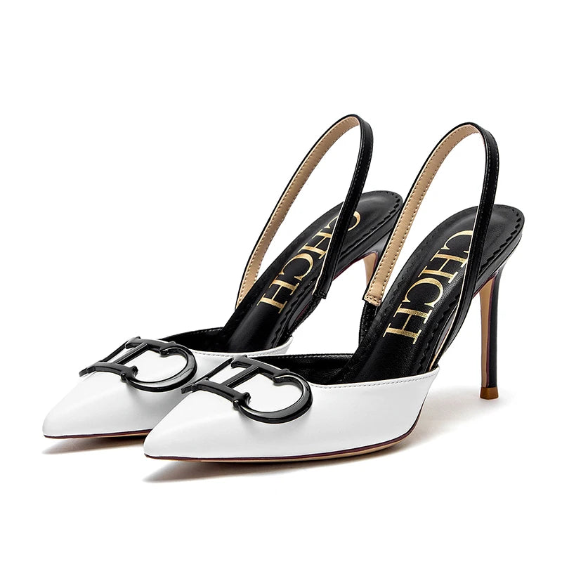 Women's High Heels 2025 Sharp tip Destiny Closed Toe Strappy Heels Sexy Wedding Bridal Party Dress Shoes 9cm
