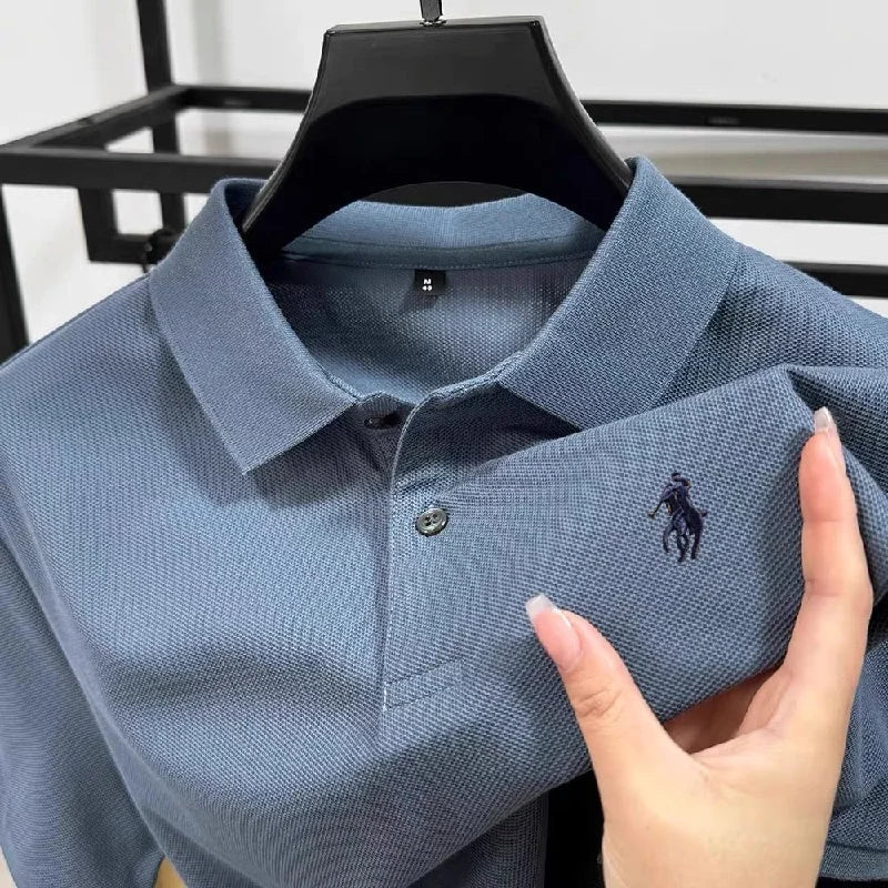100% pure cotton fashionable personalized men's classic pony embroidered comfortable polo shirt summer new casual short sleeve