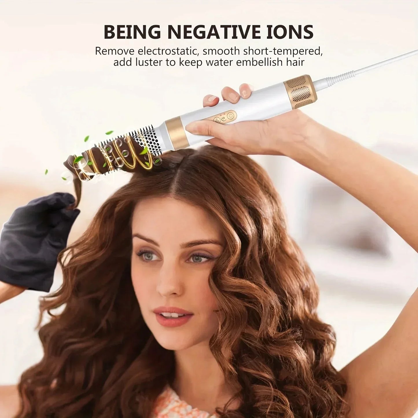 7 In 1 Hair Dryer Brush Brushless High Speed Hair Dryer with Diffuser Ionic Blow Dryer Hot Air Styling Comb Hair Curler