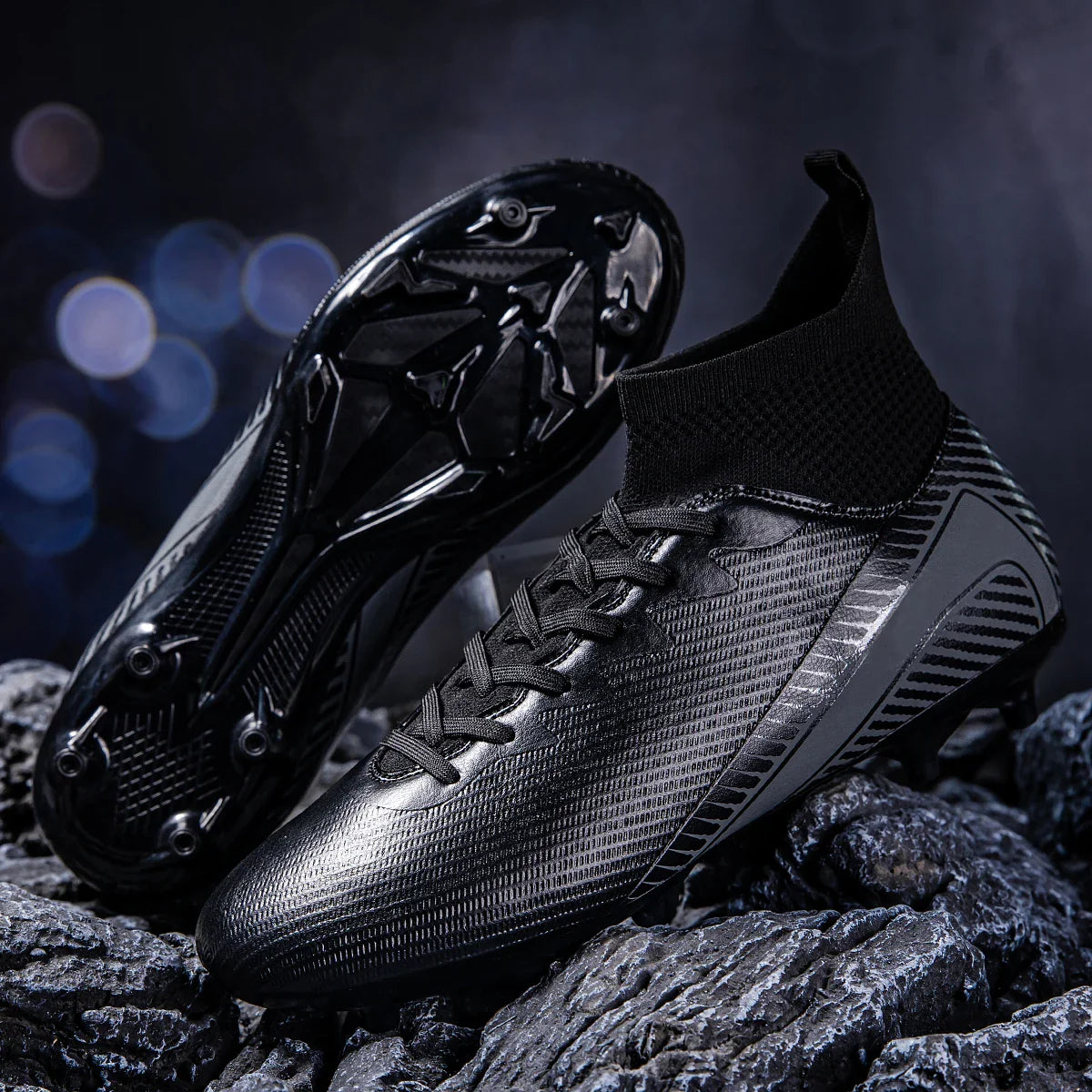 AG/FG Football Boots Unisex Kids Youth PU+Fabric Upper TPU Sole Anti-Slip Durable Outdoor Sports Pitch Training Shoes