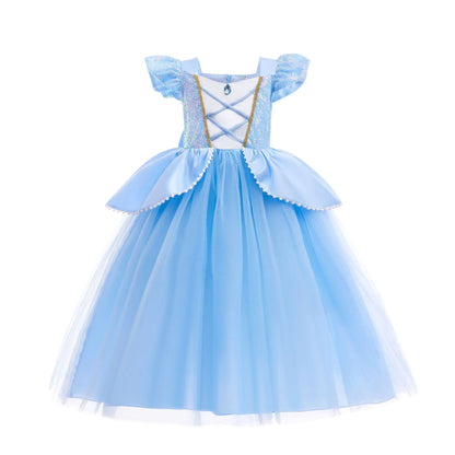 Vestido de Luxo Princesa Branca de Neve com Capa para Meninas Fantasia Infantil Cosplay de Fada Roupa de Carnaval para Crianças Vestido de Halloween