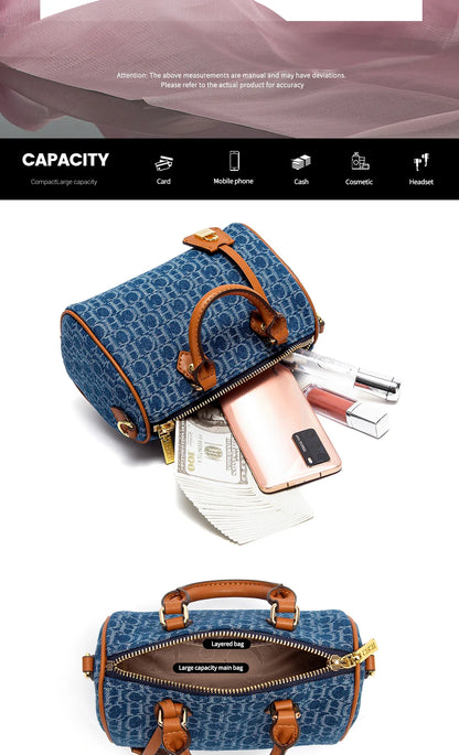 Women's Shoulder Bag 2025 New Cowboy Splicing Pillow Bag, Casual Party Women's Handbag