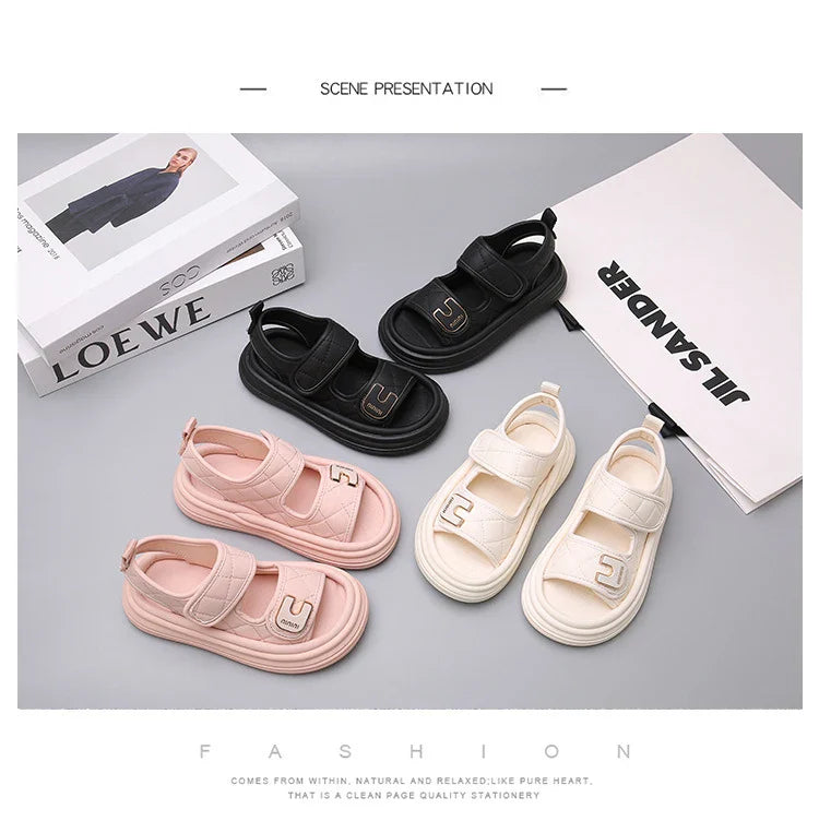 Children Summer Sandals Baby Anti-slip Wearable Summer Shoes Girls Solid Color Hook Sandals Boys Breathable Beach Sandals