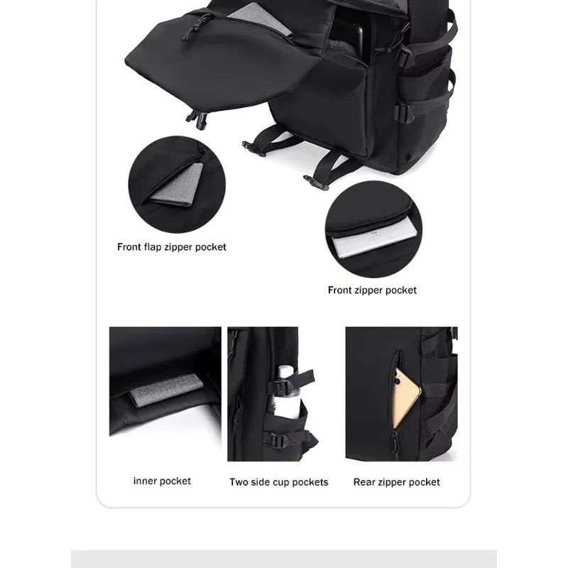 One 15 Inch Polyester Waterproof Solid Color Simple Men's Backpack Fashion Couple Student Computer Backpack