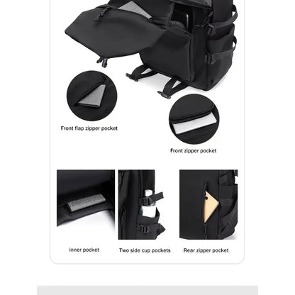 One 15 Inch Polyester Waterproof Solid Color Simple Men's Backpack Fashion Couple Student Computer Backpack