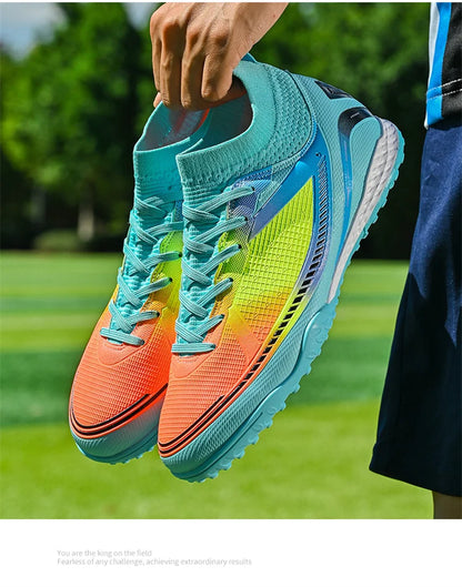 Mens Soccer Shoes TF/FG High Ankle Football Boots Kids Women Outdoor Sports Shoes Multicolor Training Match Athletic Sneakers