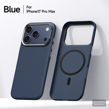 Iphone 17 Pro Max / 17 Pro / 16 Pro Max / 16 Pro Magnetic Stand Carbon Fiber Pattern Magsafe Pc Hard Cover