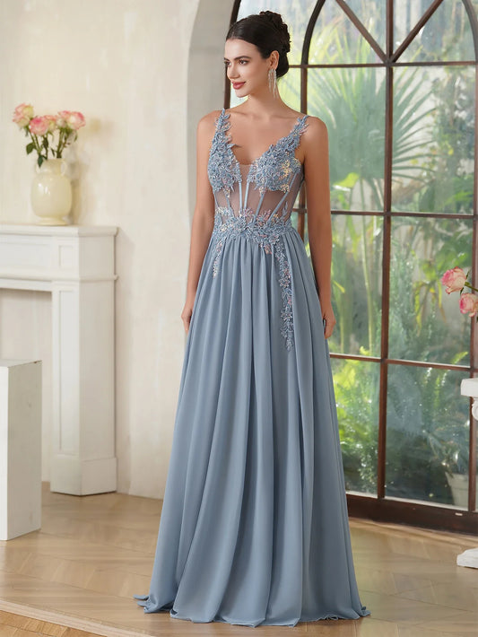 Real Photos Delicate Multi Color Prom Dress V Neck Beaded Appliques Illusion Spaghetti Strap Evening Gowns Lightning Delivery
