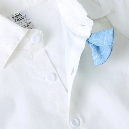 1-7T Kids Gentleman Sets Baby Boy Formal Anniversary Dress Toddler Party Suit White Shirt with Bow Tie+Vest+Trousers Clothing