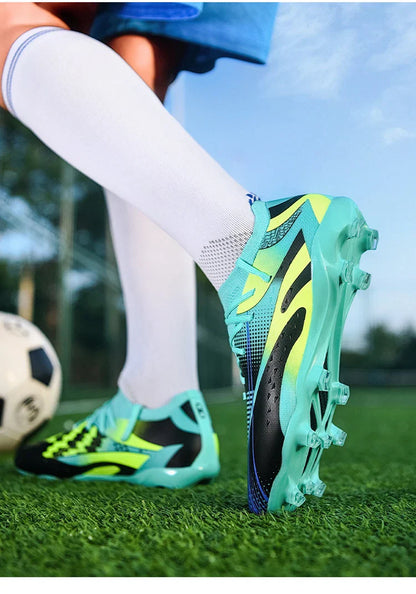 Professional Long Spikes Football Field Cleats Men Women Trend Pink Soccer Shoes Society Man Trainers Futsal Sneakers Size 33-46