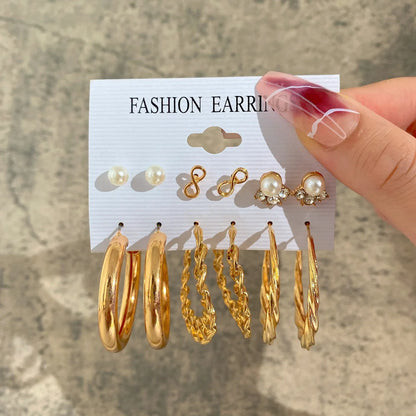Fashionable Pearl Note Butterfly Geometric Tassel Stud Earrings Women Suit Elegant Charm Engagement Party Jewelry